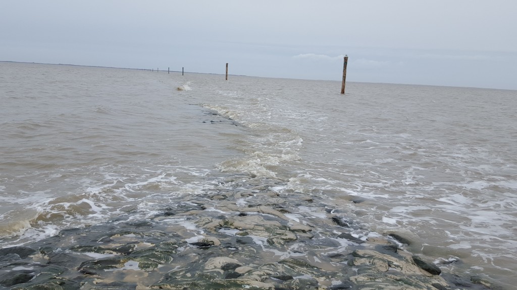 Flut in Neuharlingersiel.